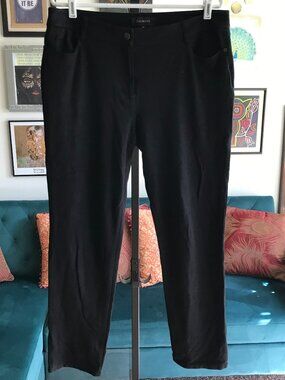 TALBOTS size 12 Black Stretch Ponte Knit 5 Pocket Slim Leg Ankle Pants Jeggings